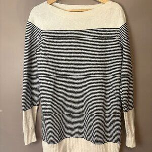 LOFT womens medium sweater striped tunic normcore versatile slouchy